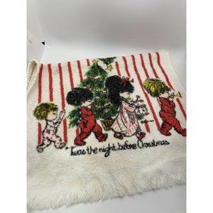 Vintage Christmas Towel Fran Mar Moppets ‘Twas Night Before Christmas Fringe Kid